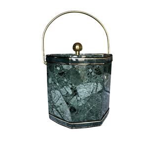 Vintage Kraftware Ice Bucket with Brass Topper and Handle